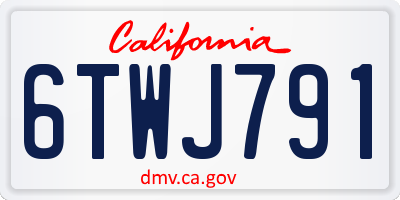CA license plate 6TWJ791