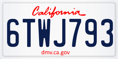 CA license plate 6TWJ793