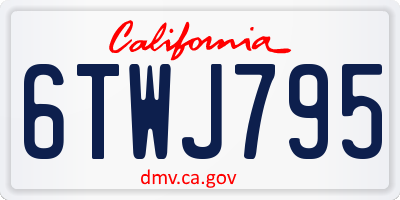 CA license plate 6TWJ795