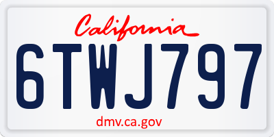 CA license plate 6TWJ797