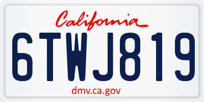 CA license plate 6TWJ819