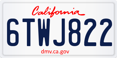 CA license plate 6TWJ822