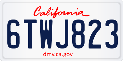 CA license plate 6TWJ823