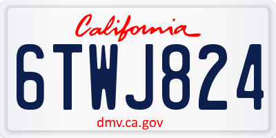 CA license plate 6TWJ824