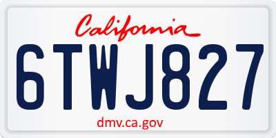 CA license plate 6TWJ827