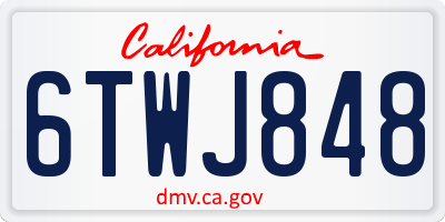 CA license plate 6TWJ848