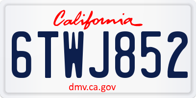 CA license plate 6TWJ852