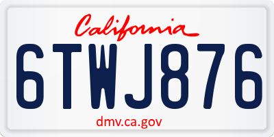 CA license plate 6TWJ876