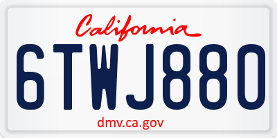 CA license plate 6TWJ880