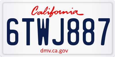 CA license plate 6TWJ887