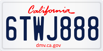 CA license plate 6TWJ888