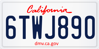 CA license plate 6TWJ890