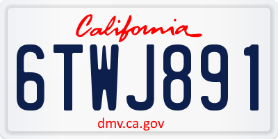 CA license plate 6TWJ891