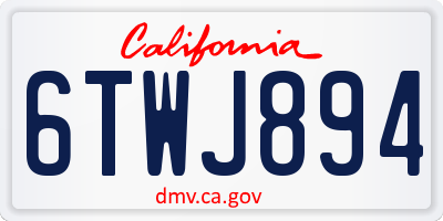 CA license plate 6TWJ894
