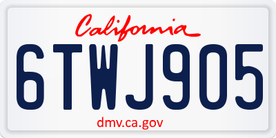 CA license plate 6TWJ905