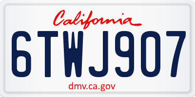 CA license plate 6TWJ907