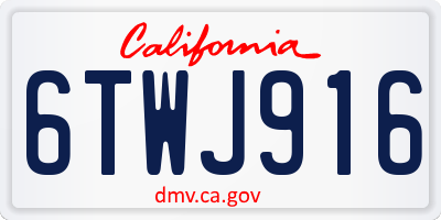 CA license plate 6TWJ916
