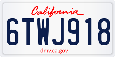 CA license plate 6TWJ918