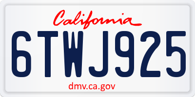 CA license plate 6TWJ925