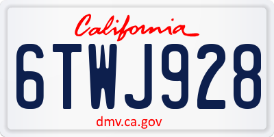CA license plate 6TWJ928