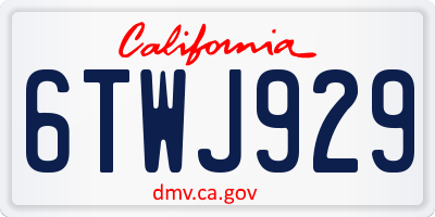 CA license plate 6TWJ929