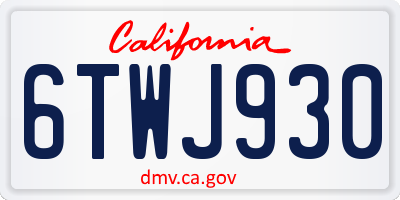 CA license plate 6TWJ930