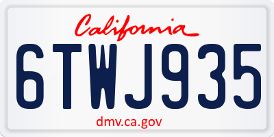 CA license plate 6TWJ935