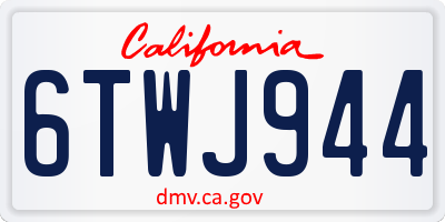 CA license plate 6TWJ944