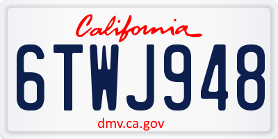 CA license plate 6TWJ948