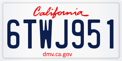 CA license plate 6TWJ951
