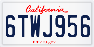 CA license plate 6TWJ956
