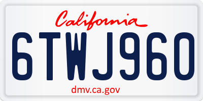 CA license plate 6TWJ960