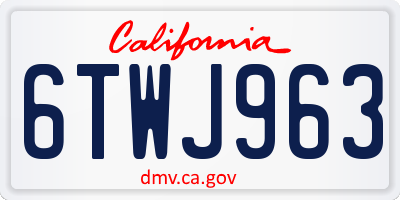 CA license plate 6TWJ963