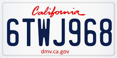 CA license plate 6TWJ968