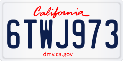 CA license plate 6TWJ973