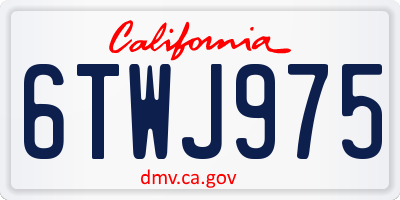 CA license plate 6TWJ975