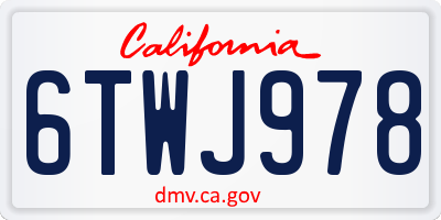 CA license plate 6TWJ978