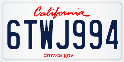 CA license plate 6TWJ994
