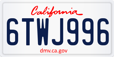 CA license plate 6TWJ996