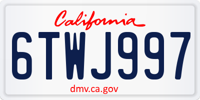CA license plate 6TWJ997