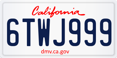 CA license plate 6TWJ999