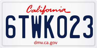 CA license plate 6TWK023