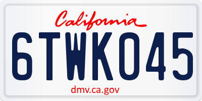 CA license plate 6TWK045