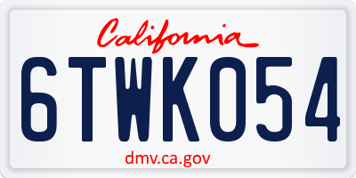 CA license plate 6TWK054