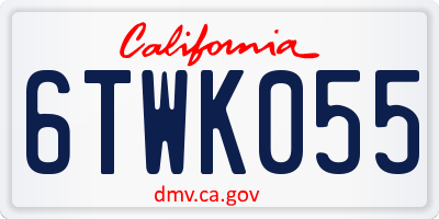 CA license plate 6TWK055