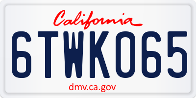 CA license plate 6TWK065
