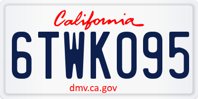 CA license plate 6TWK095