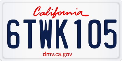 CA license plate 6TWK105