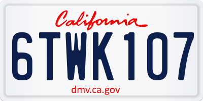 CA license plate 6TWK107