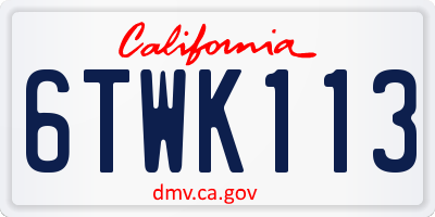 CA license plate 6TWK113